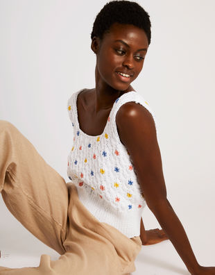Graphic Wool Vest Daisy main image 1