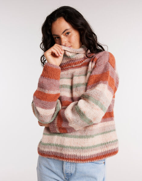 Season Of Miracles Color Block Sweater in White main image 1