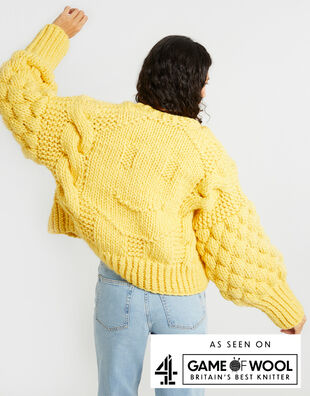 Game Of Wool Cardigan Chalk Yellow